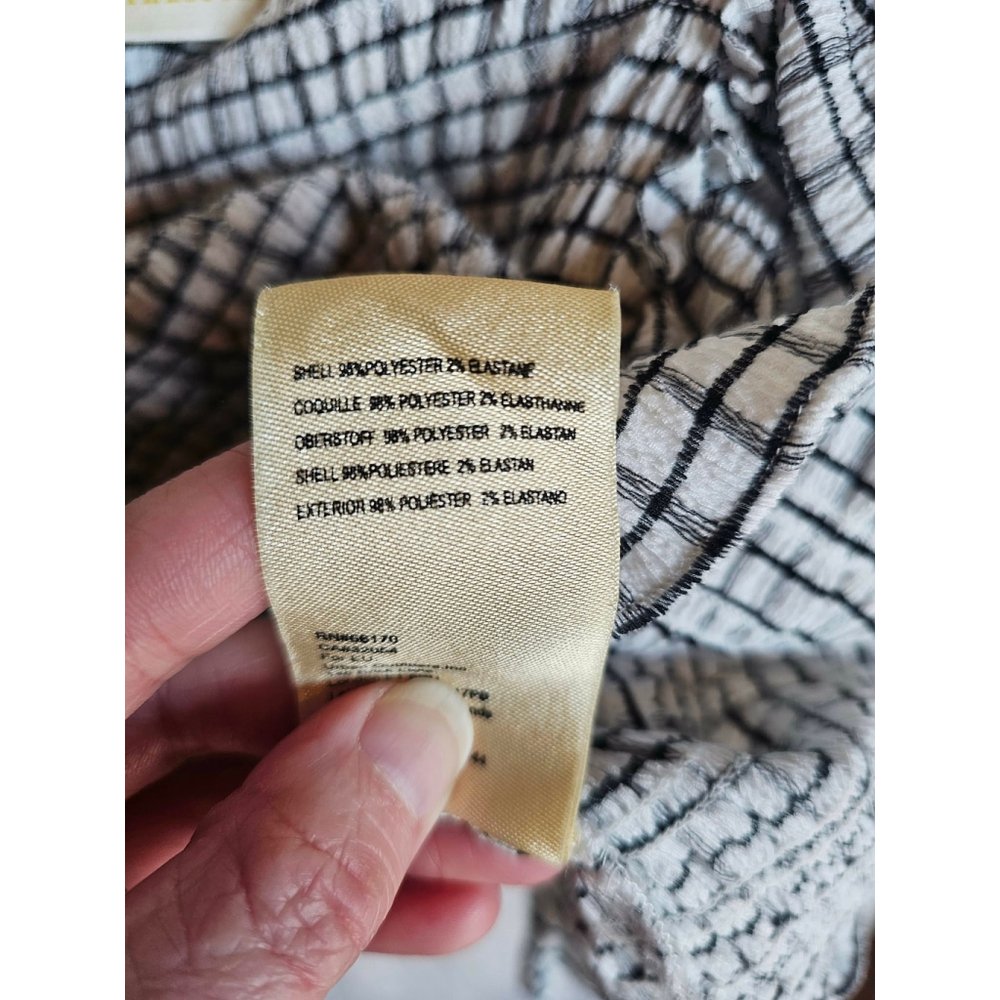 Anthropologie Maeve Crinkle Gingham Smocked Top Ruffle Flutter Sleeve Medium EUC - Picture 7 of 8